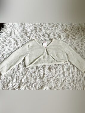 Joe Fresh Cream and Glitter Knit Baby Bolero Sweater